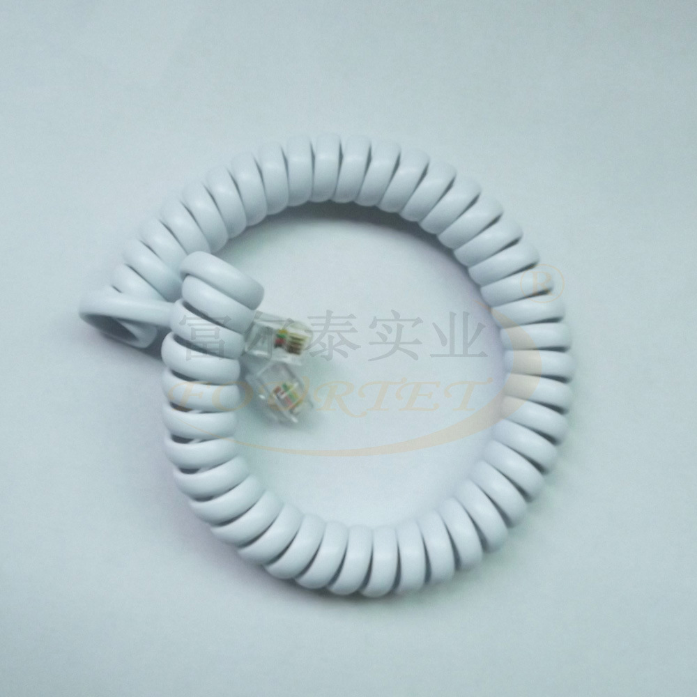 富尔泰专业生产20251电话听筒线 4P4C电话弹簧线，2米/条，批发