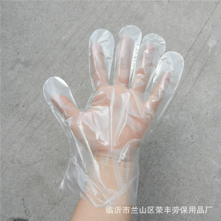 Disposable oil resistant transparent plastic gloves