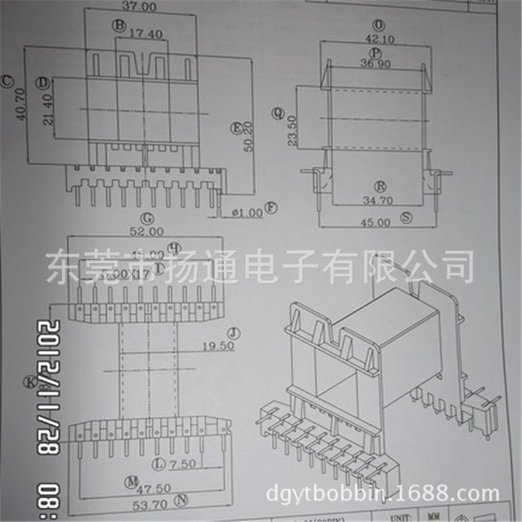 EE55电木骨架高频骨架 变压器骨架高频骨架东莞骨架工厂L针