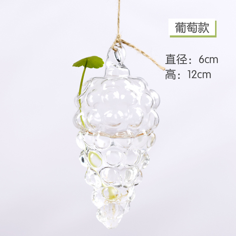 Creativo colgante de vidrio transparente florero simple hidropónico pequeña botella colgante de jardinería interior decoración del hogar botella de ventas directas de la fábrica