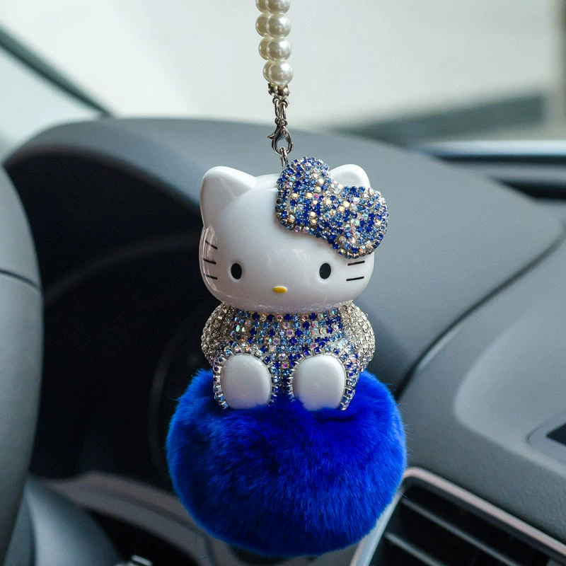 К tattoo? Actually translation: Katie car pendant hair ball cat inlaid diamonds KT ornament car interior pendant interior supplies car net red DIY