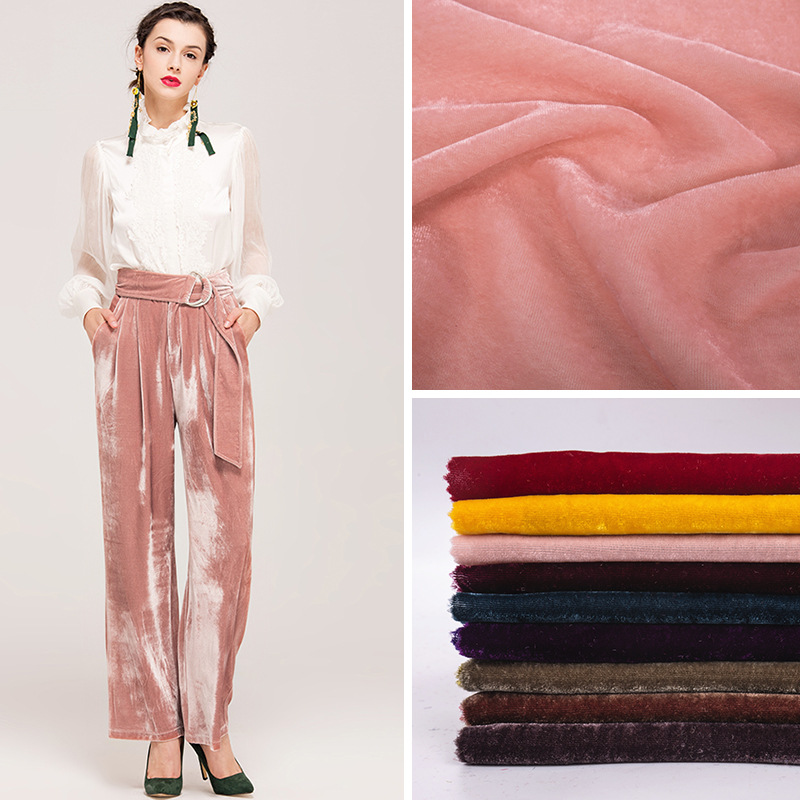 Factory spot gold velvet solid color Korean flannel imitation silk velvet home clothing fabric fashion fabric