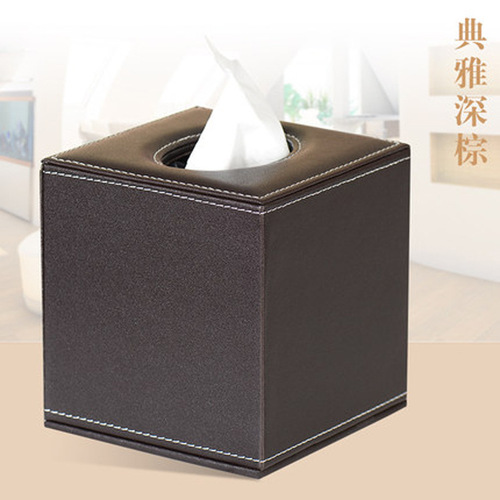 Paper Towel Box Desk Organizer Living Room Home Use Tissue Box Square Leather Hotel Room Creative Napkin Box