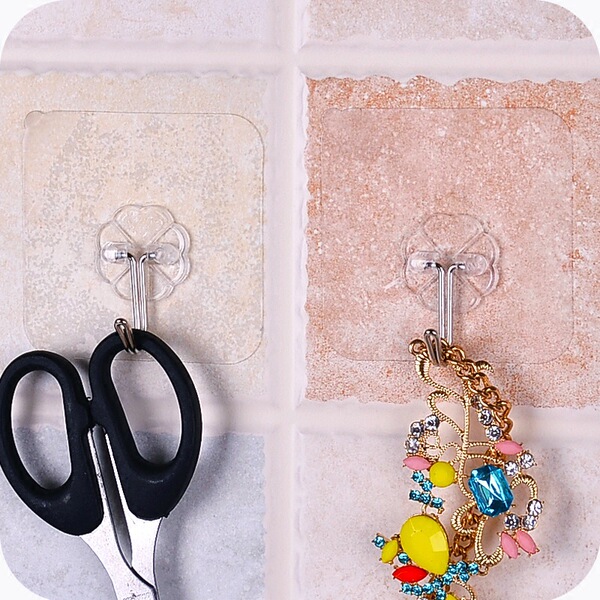 Waterproof transparent door back adhesive hook kitchen nail-free…