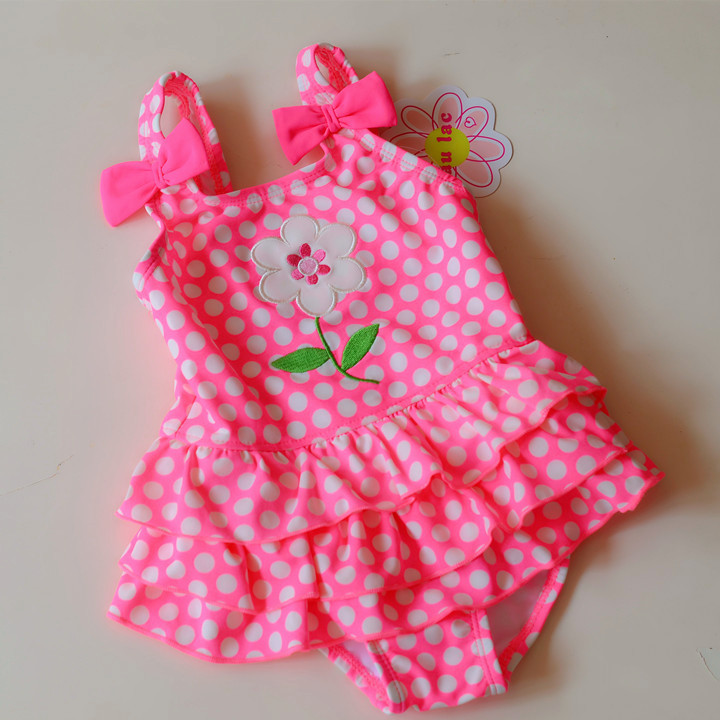 Pink polka dot flower one piece