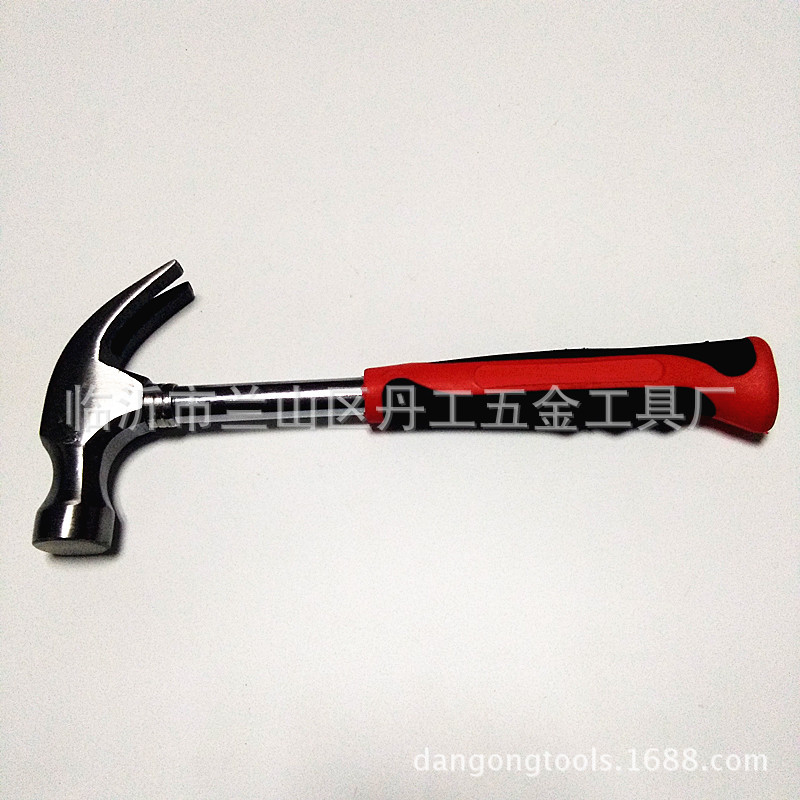 厂家直销 0.25高碳钢 白钢管柄羊角锤 家用建筑装修工具羊角锤头