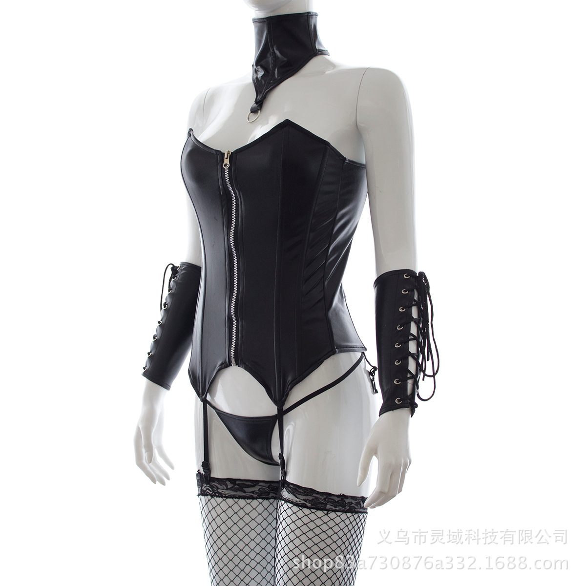 Sexy productos adultos del sexo sexy corsé de cuero ropa interior de charol pijamas medias pegamento reina pu guantes