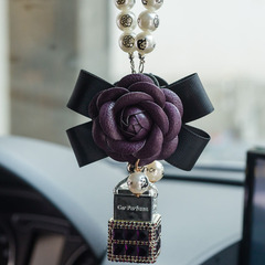 Car pendants, car pendants, fine diamond-encrusted perfume bottles, camellia car interior pendants, car supplies DIY