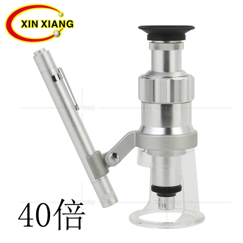 Цельнометаллический экспорт внешней торговли Настольный светодиодный источник света увеличительное стекло высокой мощности со шкалой микроскопа 2035-40 раз