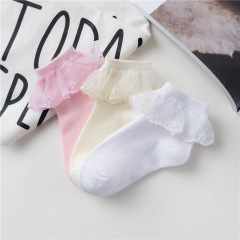 Children's lace socks, girls' socks, cotton socks, spring and autumn baby princess socks, lace white socks, dance socks for children and middle-aged children