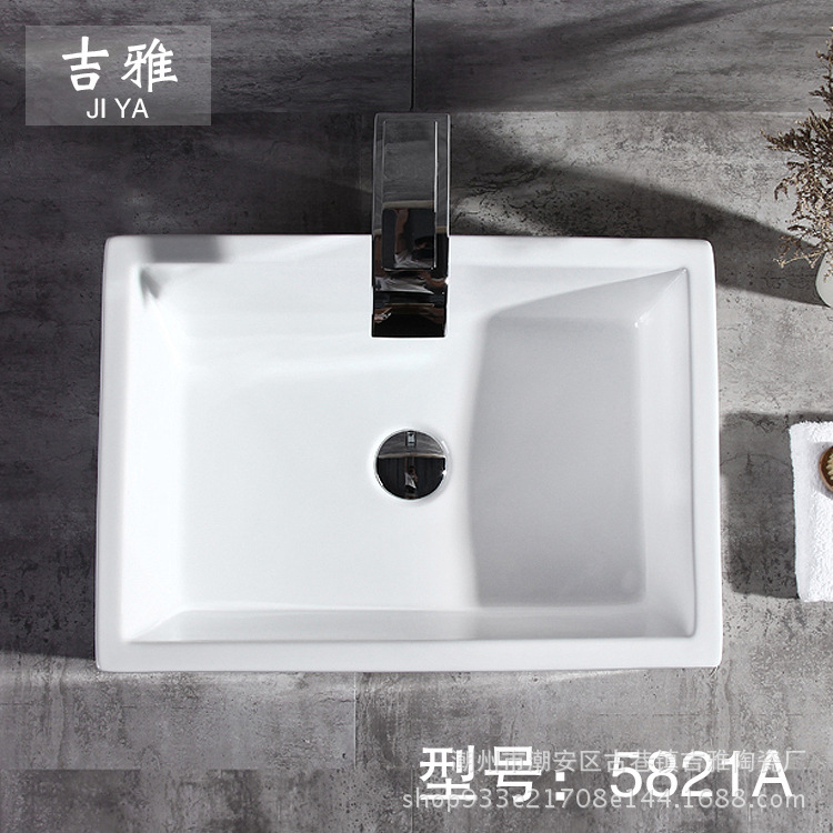 Fábrica al por mayor bañera de Cerámica Arte lavabo de cerámica lavabo rectangular lavabo de baño lavabo