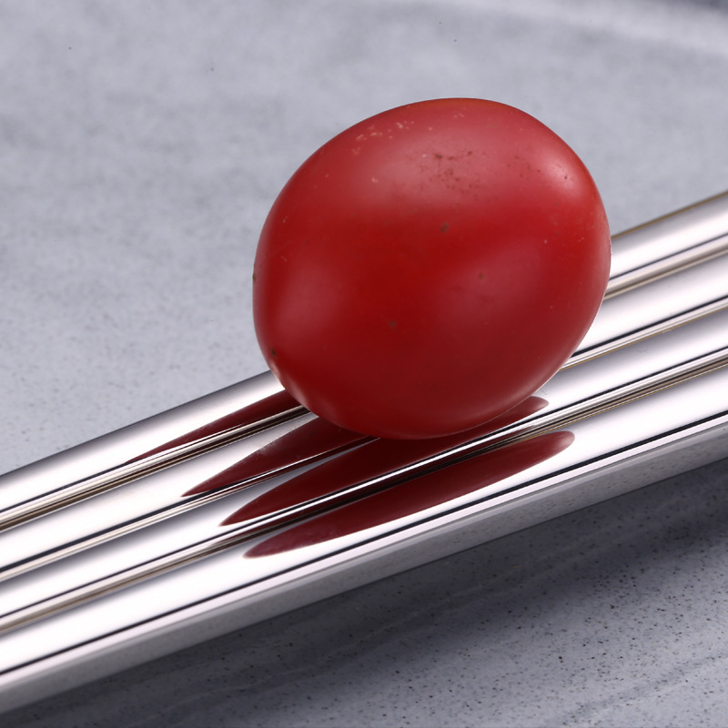 304 palillos de acero inoxidable cuadrado completo anti-balanceo Fu palillos antideslizante restaurante Hotel hogar vajilla palillos pueden ser logotipo personalizado