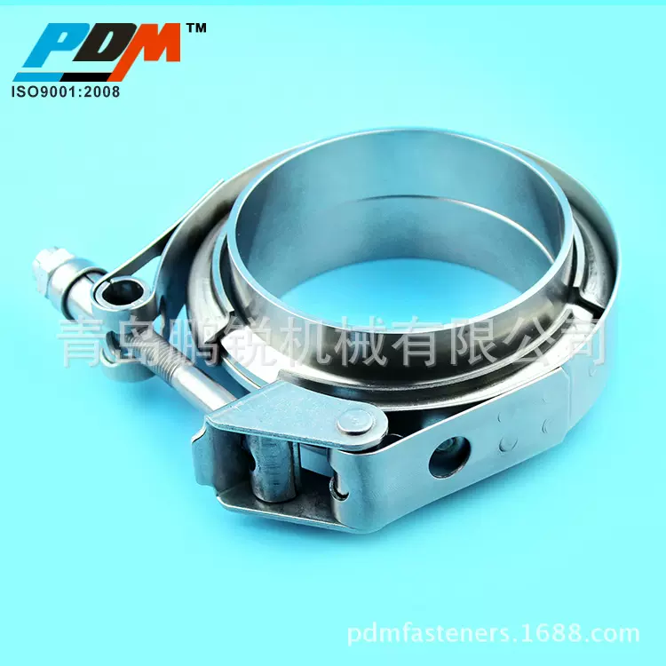 304不锈钢V型卡箍   汽车消声器排气管链接卡箍  子母法兰