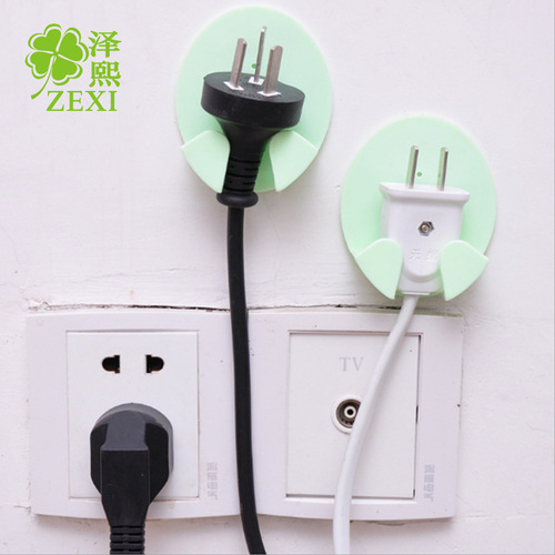 Q 5072 2 plug sticky hooks, plug hooks, electrical plug safety protection, storage and organization hangers