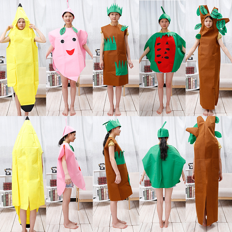 Niños adultos rendimiento traje creativo fruta Cosplay ropa dibujos animados etapa rendimiento traje ventas directas