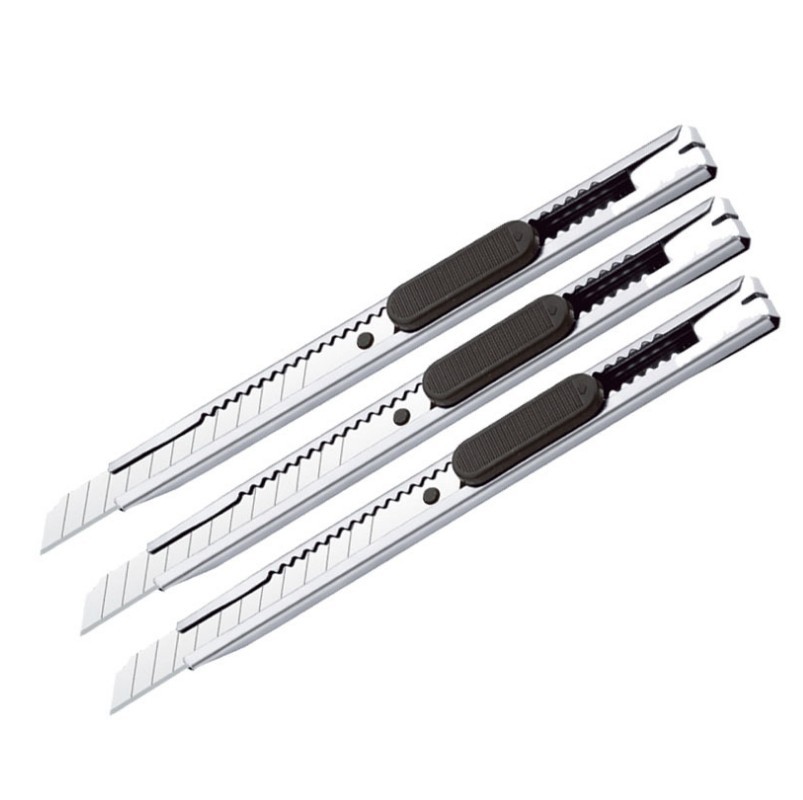 Tamaño pequeño portátil arte cuchillo herramienta de acero inoxidable cuchillo metal papelería de oficina cuchillo de corte de papel hoja de película