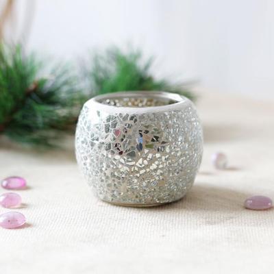 Candelabro de cristal estilo europeo con mosaico, decoración de boda y mesa, portavelas creativo de colores