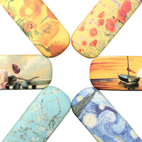 Glasses case for female oil painting Korean small fresh retro cute creative storage box student eye box manufacturer wholesale