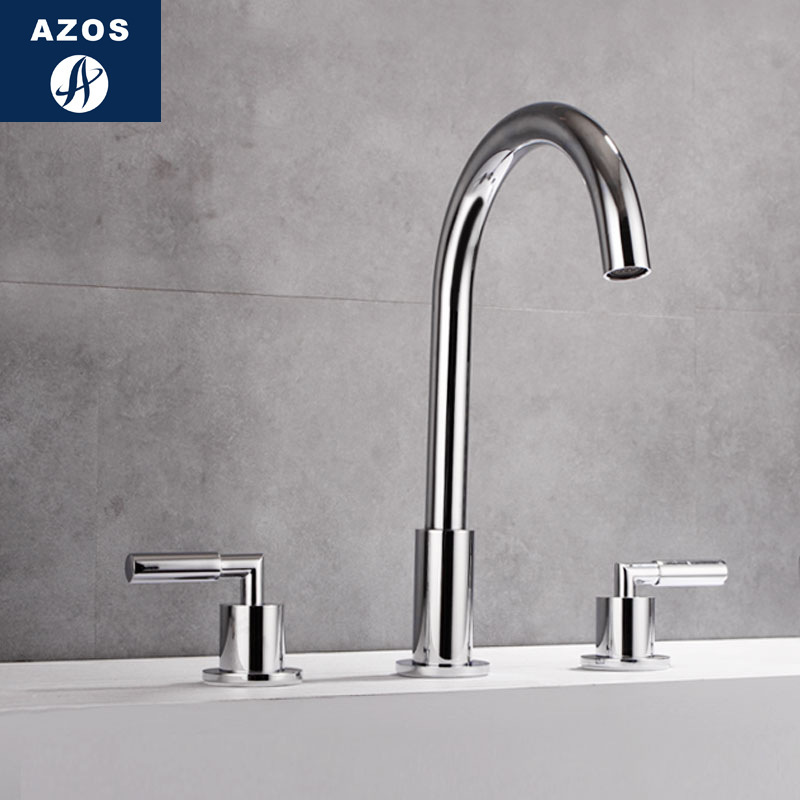 Cross-border manufacturer European style basin faucet hot and cold copper bathroom double handle three-hole split basin basin basin faucet