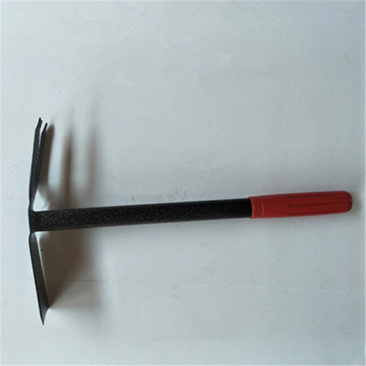 34cm两用优质钢板小锄头小耙子黑色两用锄园林工具三齿耙挖笋铲草