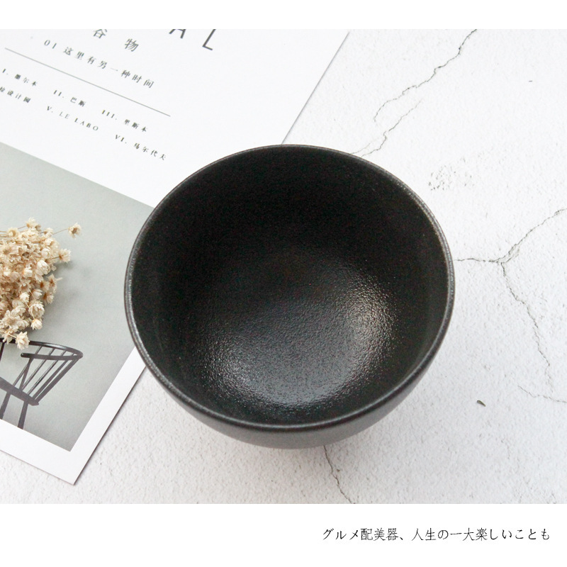 Multi-Estilo negro brillante mate esmerilado tazón de cerámica hogar ramen tazón de sopa tazón de ensalada de frutas tazón de arroz tazón para mascotas