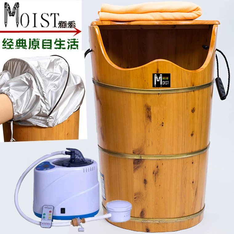 Рождествительно Cedar wood fumigation barrel multi-purpose gynecological fumigation barrel heightened foot bath barrel steam heating foot wash basin