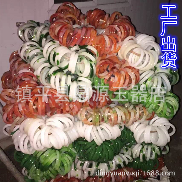 Glass bracelet white jade