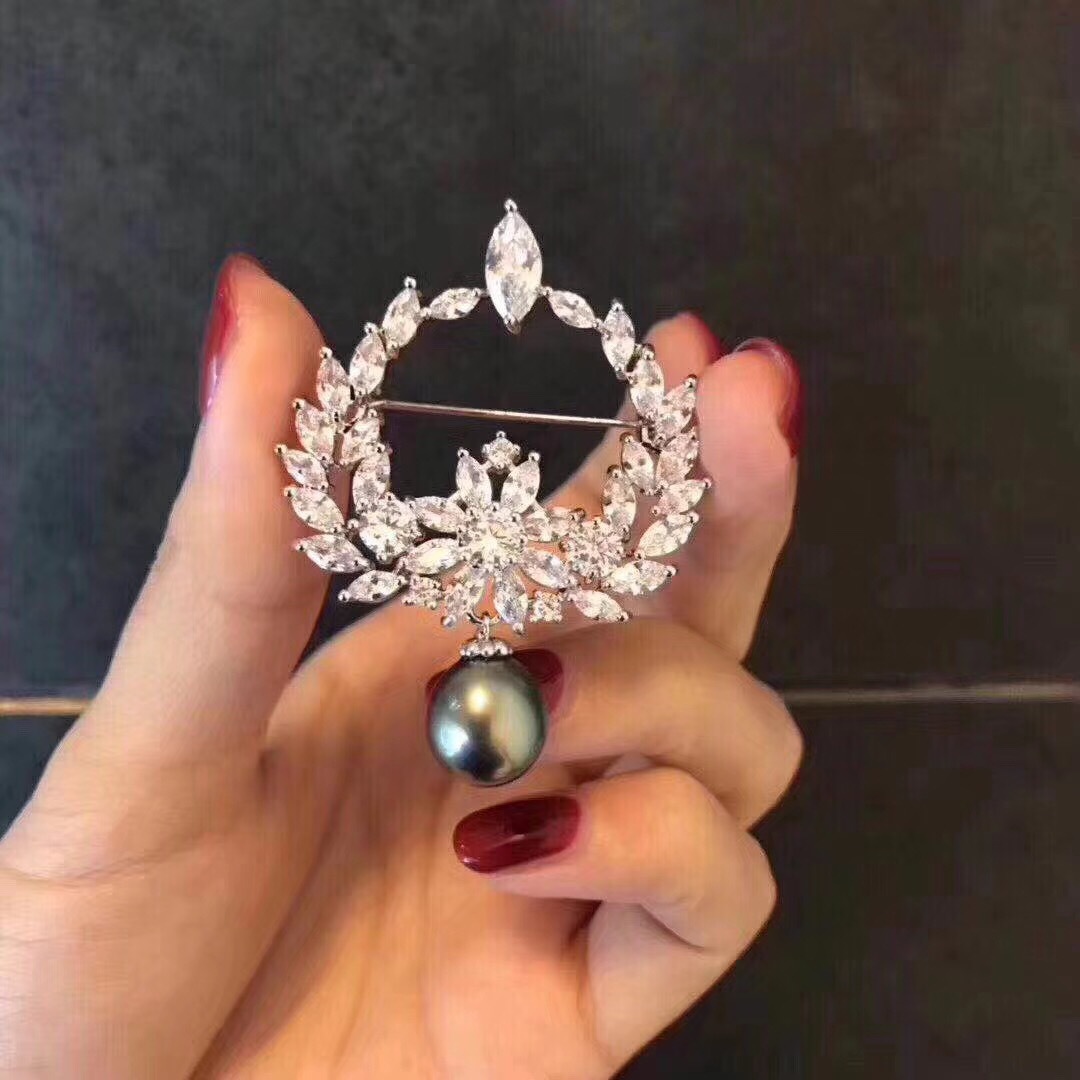 DIY Accessories Empty Bracket South Korea Luxury Atmospheric Brooch Corsage Simple Pin Woolen Chain Dual-Use Women's Jacket