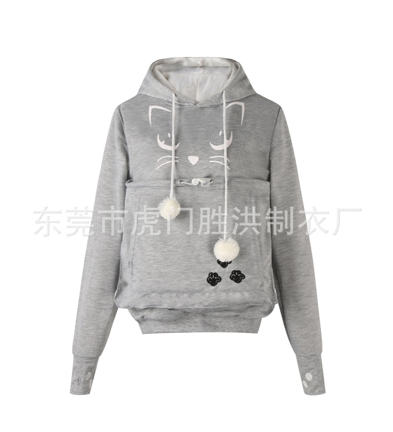 Carta transfronteriza impresa sudadera con capucha comercio exterior otoño e invierno popular mascota con capucha sudadera con capucha impresa