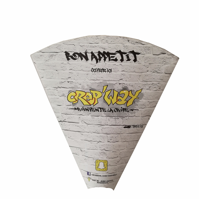 97脆饼盒一次性纸袋鸡米花袋子可丽饼三角袋薯条盒Waffle华夫饼袋