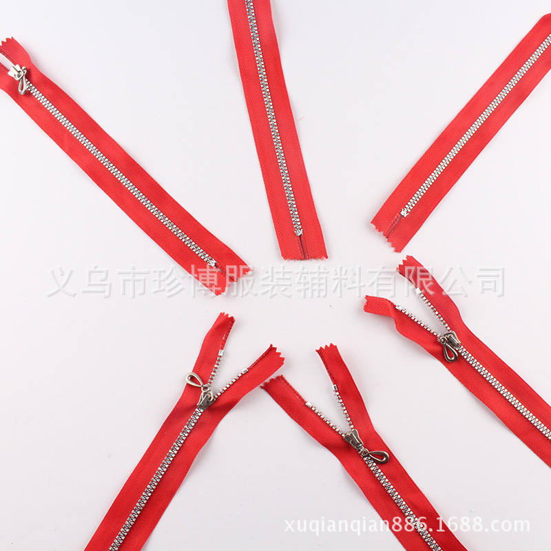 批发3号彩色布边拉链 红色树脂闭尾拉链 现货服装树脂拉链