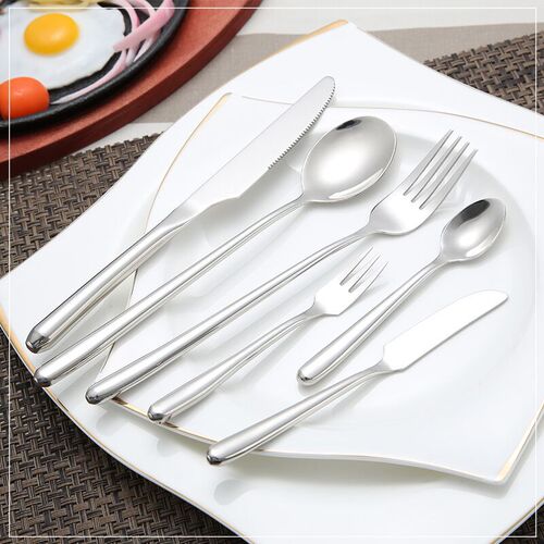 Daoqi stainless steel hollow handle knife, fork and spoon tableware steak butter knife fruit fork and spoon wholesale printed logo