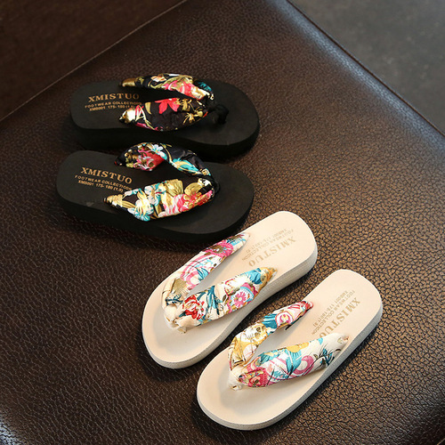 Children's slippers summer wholesale children's shoes flip-flops parent-child beach shoes vacation shoes Korean style bohemian sandals
