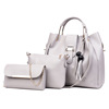 Set, purse, one-shoulder bag, bag strap, bucket with tassels, simple and elegant design