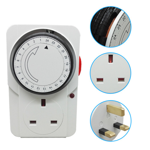 English Pronunciation Timer 13A Hong Kong Version Mechanical Recycling Electronic Timing Switch Socket UK Singapore Cross-border E-commerce