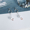 Fuchsia advanced cute earrings from pearl with bow, wide color palette, high-quality style, simple and elegant design