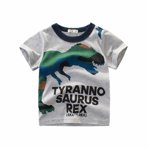 Korean style children's clothing new 2024 summer boys' short-sleeved T-shirt wholesale fashion brand children's clothing one piece consignment