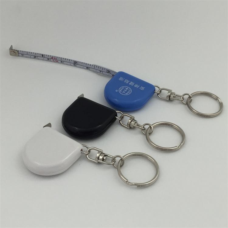 卷尺迷你D型小钢尺五金钥扣便携礼品拉尺广告促销礼品尺厂家批发