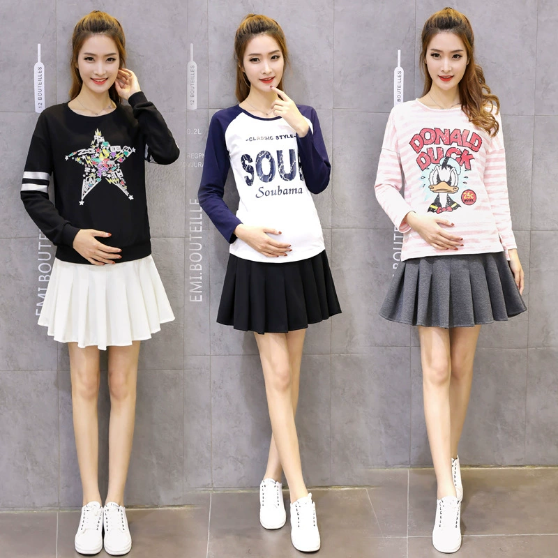 Юбка для беременных, новинка весны и осени 2022, верхняя одежда в Корейском стиле, плиссированная юбка в стиле JK с высокой талией, а-образная подкладка, с защитой от света