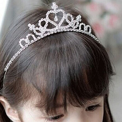 Princess Crown Hair Accessories Children's Day Event Rhinestone Crown Headband Little Girl Headband