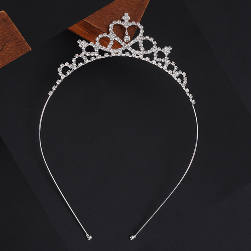 Princess Crown Hair Accessories Children's Day Event Rhinestone Crown Headband Little Girl Headband