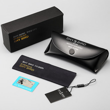 牛津布眼镜盒 太阳镜盒银丝LOGO环带eva盒 带登山扣大奔奥蒂盒子