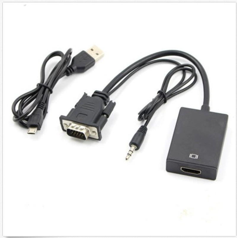 Кабель конвертер VGA в HDMI, адаптер для компьютера к телевизору с аудио, VGA→HDMI конвертер