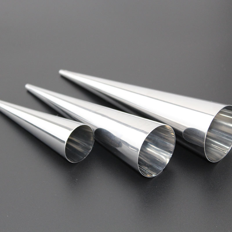 Molde de tubo crujiente de acero inoxidable cono de rollo de huevo danés tubo de tornillo grande para hornear bolsa de cuerno tubo de tornillo molde de boquilla de crema