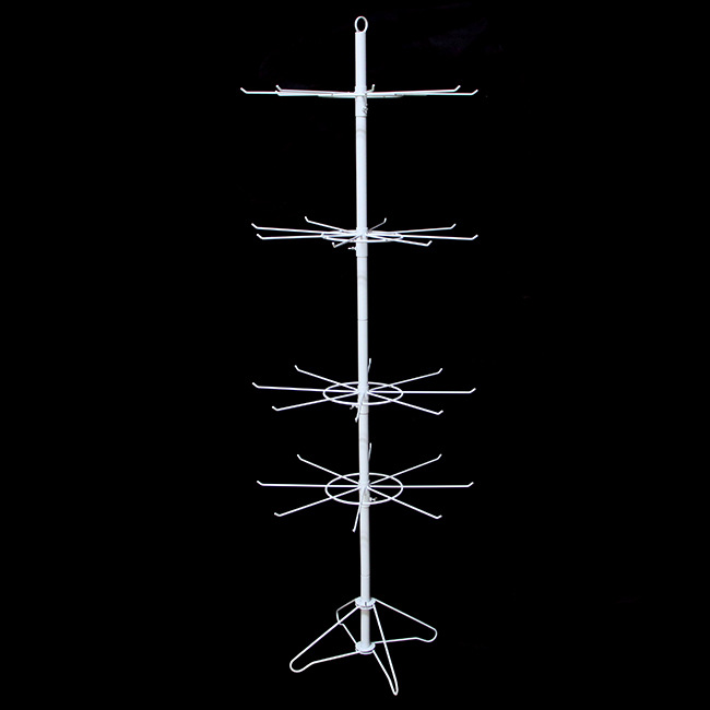 落地四层旋转挂钩架袜子挂架饰品配件促销架金属可旋转珠宝展示架