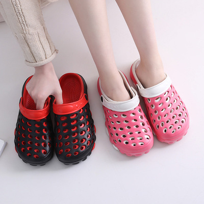 lovers Garden shoes non-slip Baotou Round Crocs student Sandals Sandy beach slipper Sandy beach Crocs