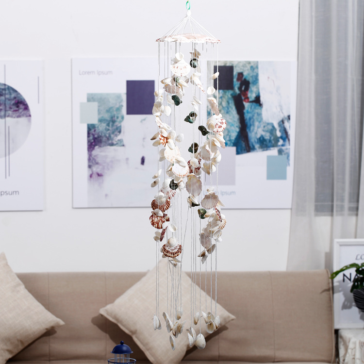 Mediterranean Style Double Dragon Shell Wind Chimes Decoration_voghion.com