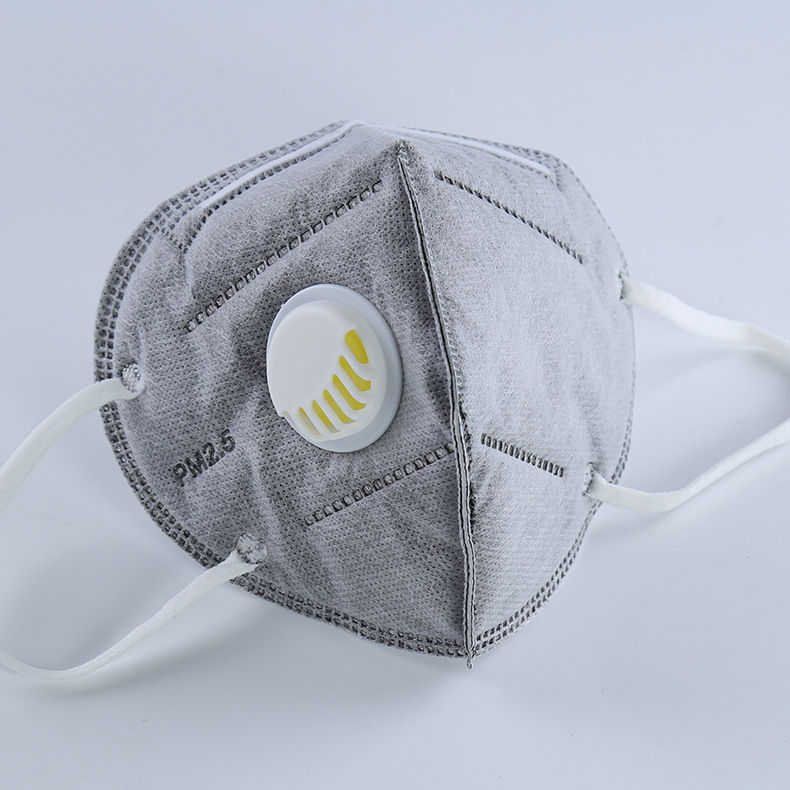 折叠式防护口罩防工业粉尘打磨喷漆金属颗粒物活性炭带阀口罩现货