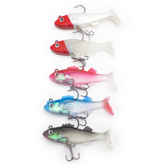 Soft Fish Lure, Lure Bait, 8g, 6cm, Lead-Weighted Soft Bait, Double Hook, T-Tail Soft Body, VIB Style, Sea Bass Lure—Wholesale