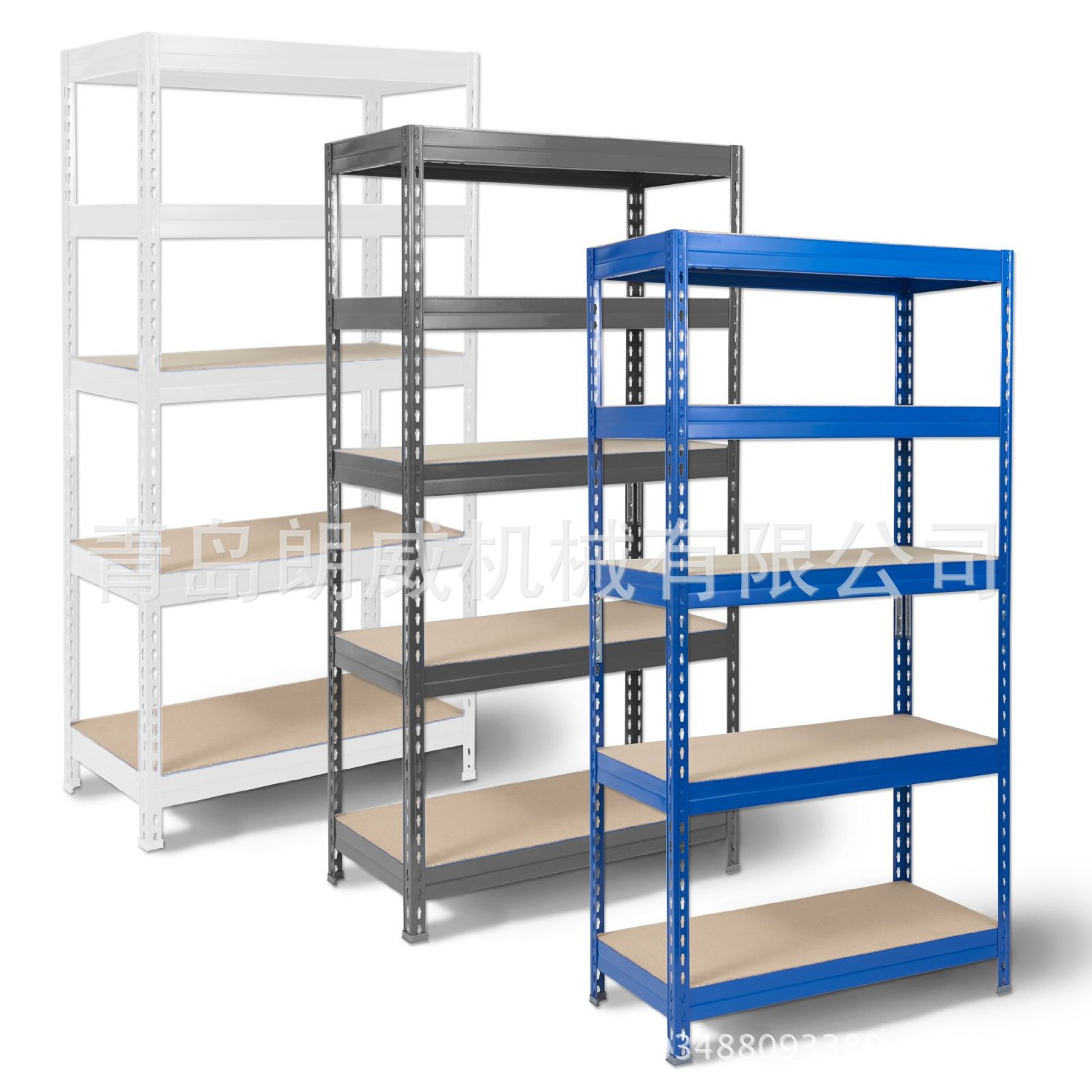 5层无螺丝MDF层板商店超市仓储货架家用车库正路收纳架书架